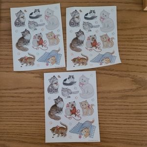 Vintage 90s Hallmark Cat Stickers